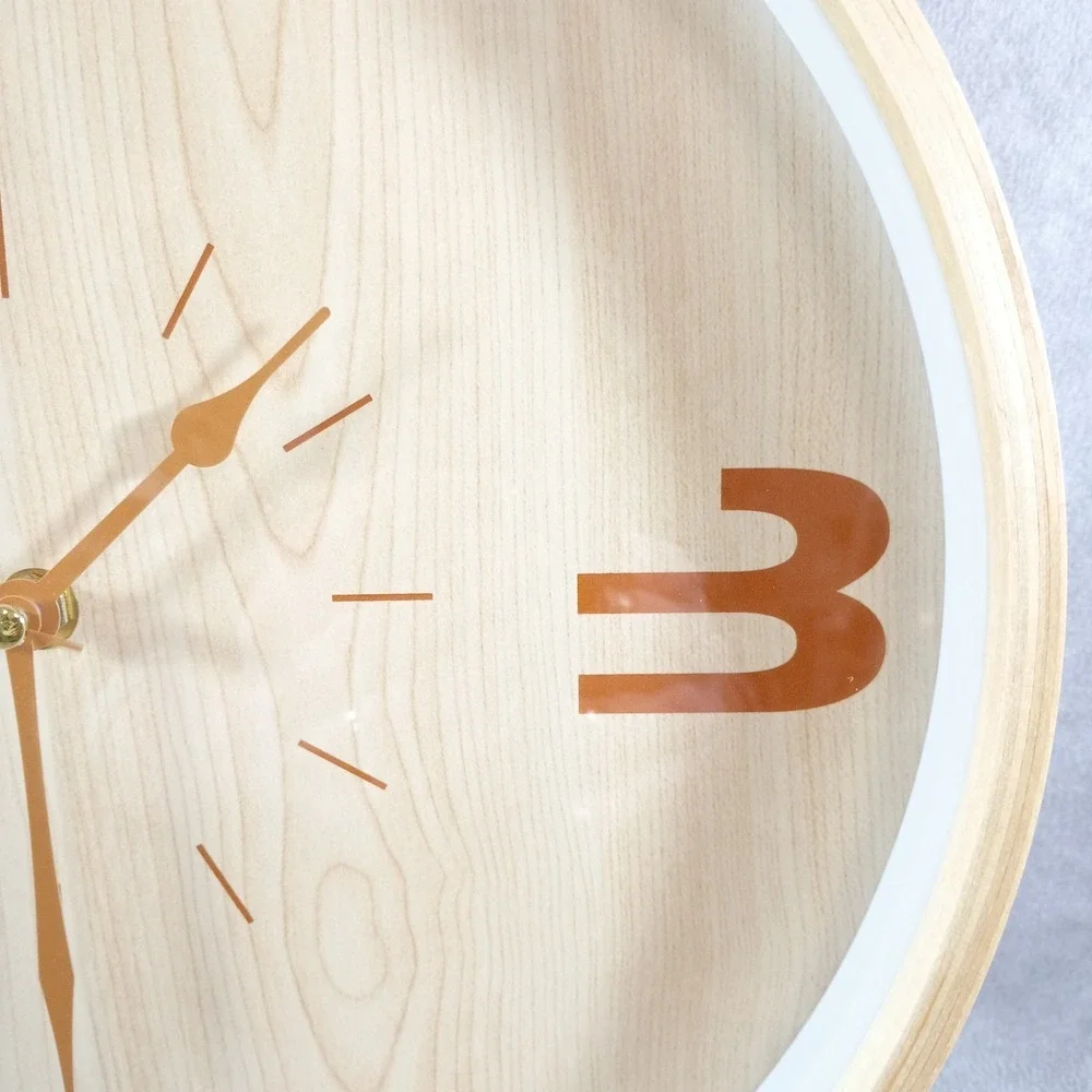 Minimalist Wooden Wall Clock – 12 3/8